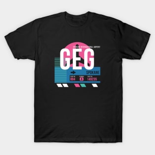 Spokane (GEG) Airport // Sunset Baggage Tag T-Shirt